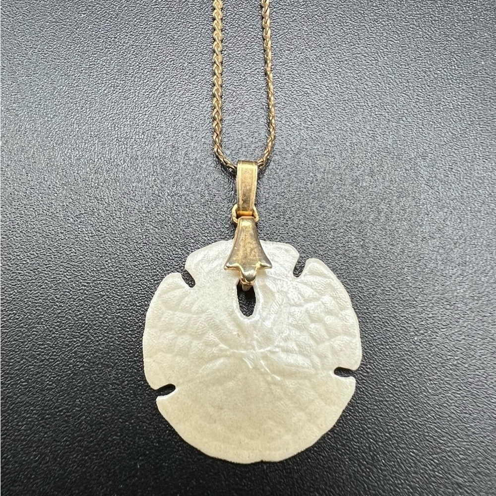 Vintage sand dollar pendant with 17” necklace